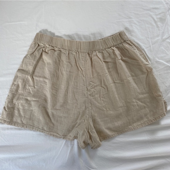 ASOS beige 100% cotton beach shorts size 12 - Picture 2 of 5
